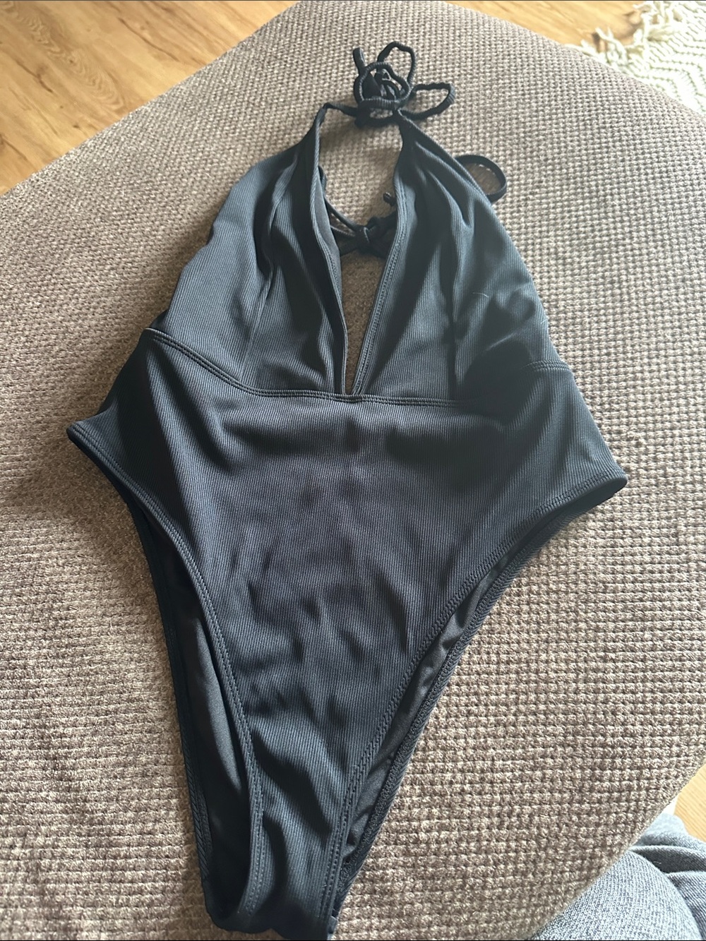 Classic Black Halter One-Piece Swimsuit